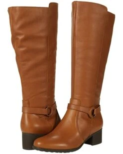 Naturalizer Women Boots Davis, Tawny Waterproof Wide Calf