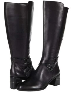 Naturalizer Women Boots Shore Wide Shaft, Black Leather