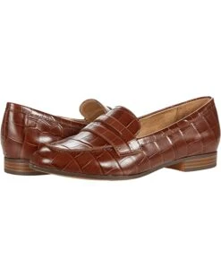 Naturalizer Women Loafers Juliette, Lodge Brown Croco Print Leather