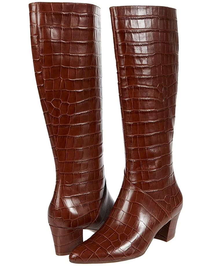 Naturalizer Women Boots Melanie Regular Shaft, Lodge Brown Croco Print Leather 3 Naturalizer Women Boots Melanie Regular Shaft, Lodge Brown Croco Print Leather