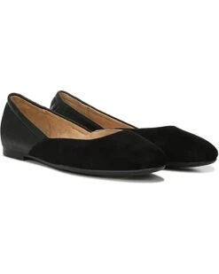 Naturalizer Women Flats Pierce, Black Leather/Suede