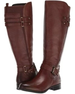 Naturalizer Women Boots Jackie Wide Calf, Chocolate Leather