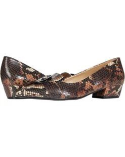 Naturalizer Women Flats Barton, Brown Tonal Snake Print Leather