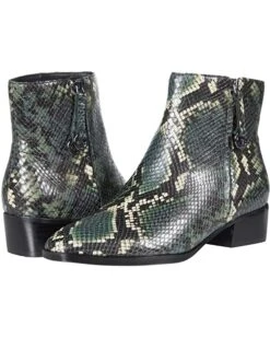 Naturalizer Women Boots Henry, Green Multi Tonal Snake Leather