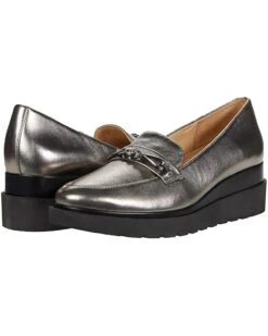 Naturalizer Women Loafers September, Pewter Metallic Leather
