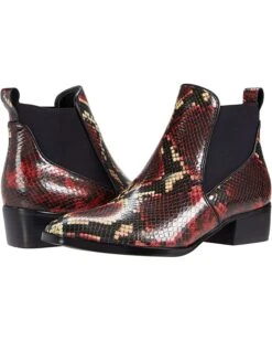 Naturalizer Women Boots Hailey, Red Multi Tonal Snake Leather
